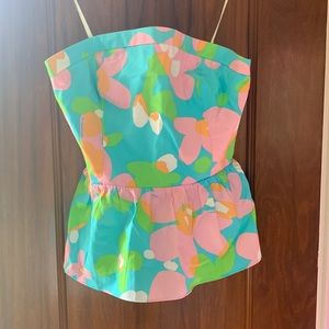 Lilly Pulitzer strapless cotton top size 4!